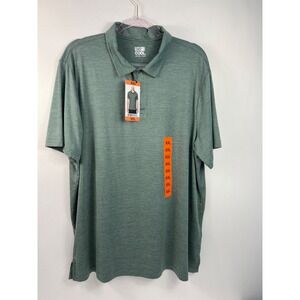 NEW 32 Degrees Cool Polo Shirt‎ - Mens 2XL Green Space Dye Stretch